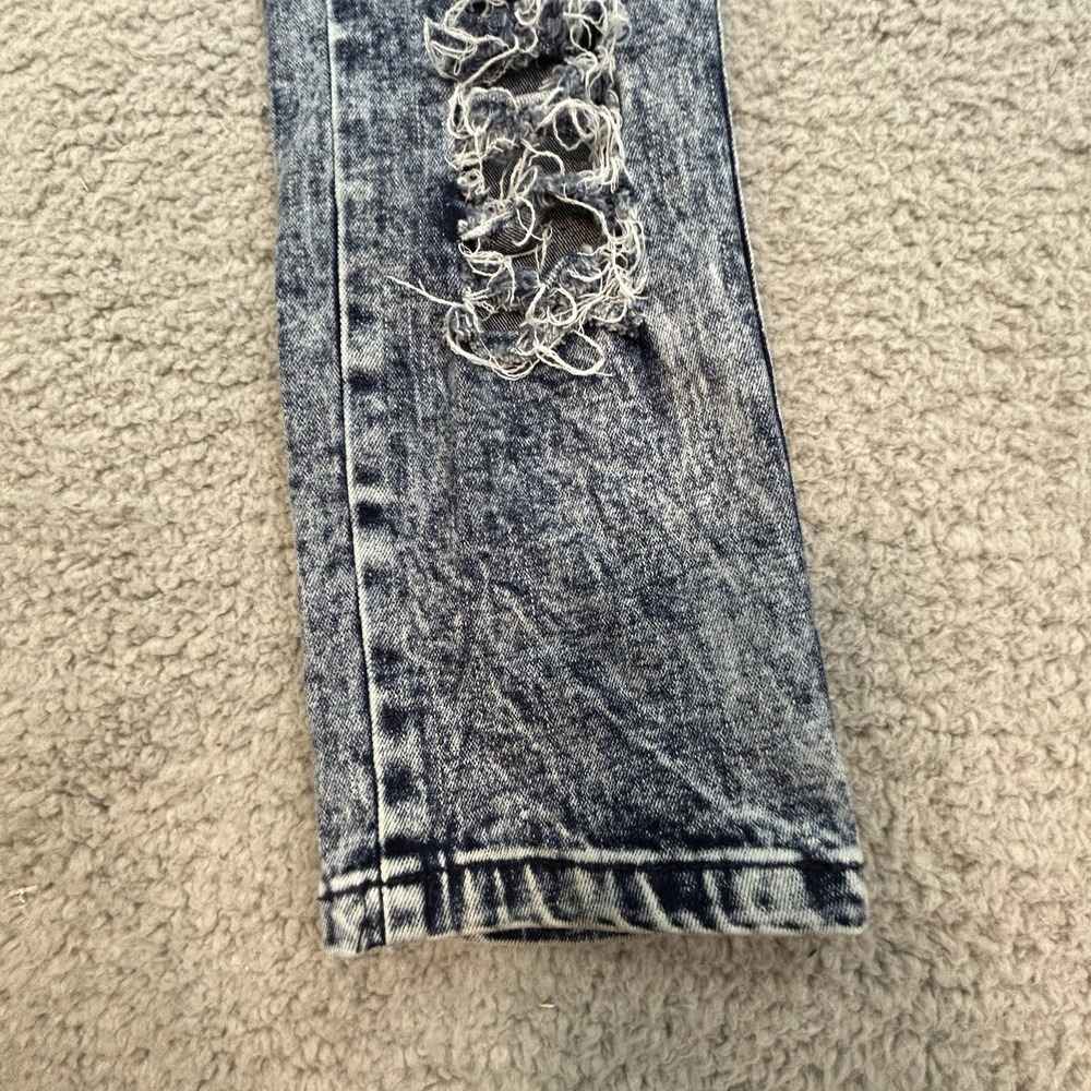 Universal Fashion Jeans Women's11 Blue High Waist Distressed Skinny Straight Leg - Picture 4 of 16